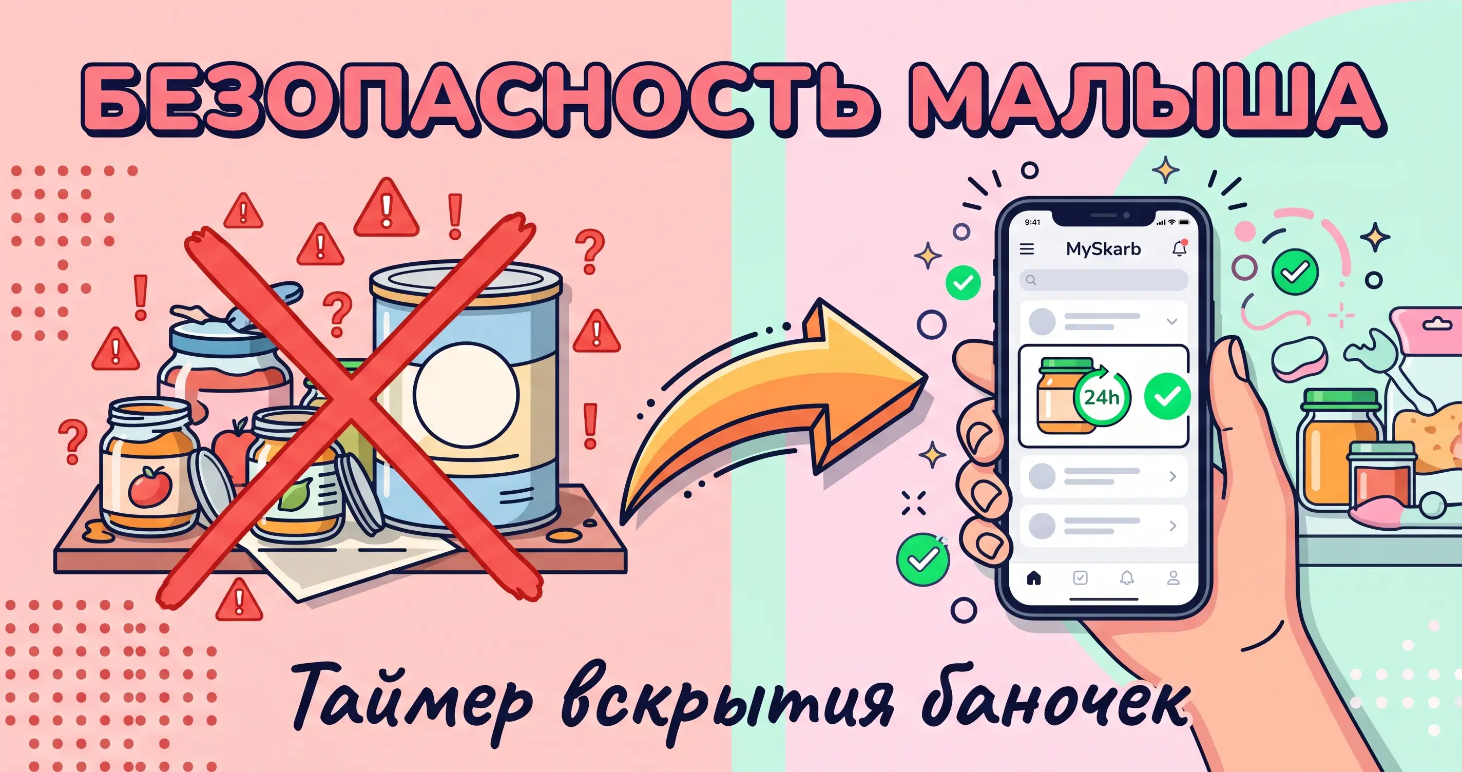 Учет детского питания и сроков вскрытия в смартфоне